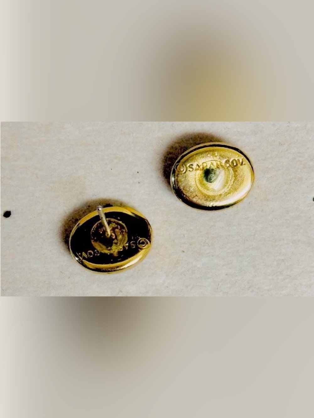 SARAH COVENTRY 1976 Pink & Gold Hidden Rose Domed Glass Stud Earrings 🦄 - Picture 2 of 2